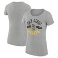 thumbnail image 1 of Women's G-III 4Her by Carl Banks Heather Gray San Diego Padres Super-Slim Fit Lightweight City Graphic T-Shirt, 1 of 5