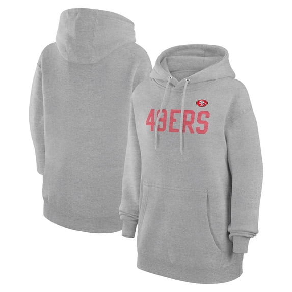 Women's G-III 4Her by Carl Banks Heather Gray San Francisco 49ers Dot Print Pullover Hoodie
