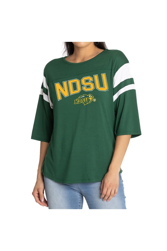 Women's Green NDSU Bison Abigail Jersey T-Shirt