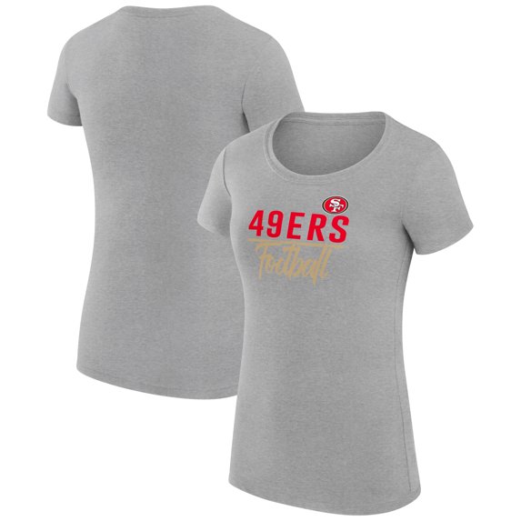 Women's G-III 4Her by Carl Banks Heather Gray San Francisco 49ers Team Graphic Fitted T-Shirt