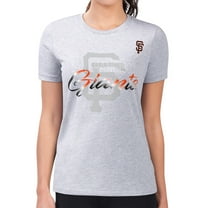 Women's G-III 4Her by Carl Banks Heather Gray San Francisco Giants Super-Slim Fit Lightweight Shadow Logo Graphic