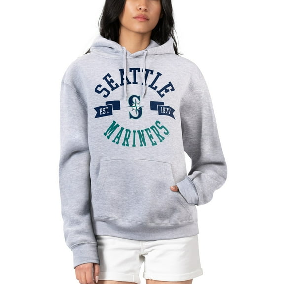 Women's G-III 4Her by Carl Banks Heather Gray Seattle Mariners City Graphic Pullover Hoodie