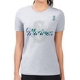 thumbnail image 1 of Women's G-III 4Her by Carl Banks  Heather Gray Seattle Mariners Super-Slim Fit Lightweight Shadow Logo Graphic T-Shirt, 1 of 3