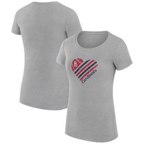Women's G-III 4Her by Carl Banks Heather Gray St. Louis Cardinals Super-Slim Fit Lightweight Heart Graphic T-Shirt