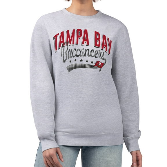 Women's G-III 4Her by Carl Banks  Heather Gray Tampa Bay Buccaneers Filigree Logo Graphic Fleece Pullover Sweatshirt
