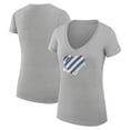 thumbnail image 1 of Women's G-III 4Her by Carl Banks  Heather Gray Tampa Bay Lightning Super-Slim Fit Lightweight Heart V-Neck T-Shirt, 1 of 3