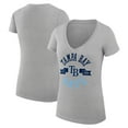 thumbnail image 1 of Women's G-III 4Her by Carl Banks Heather Gray Tampa Bay Rays Super-Slim Fit Lightweight City Graphic V-Neck T-Shirt, 1 of 5