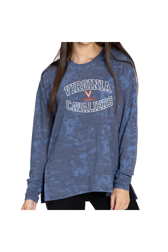 Women's Navy Virginia Cavaliers Brandy Tie Dye Tri-Blend Long Sleeve Top