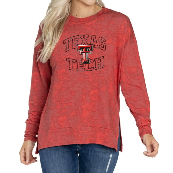Women's Red Texas Tech Red Raiders Brandy Tie Dye Tri-Blend Long Sleeve Top
