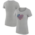 thumbnail image 1 of Women's G-III 4Her by Carl Banks  Heather Gray Texas Rangers Heart Graphic Fitted T-Shirt, 1 of 5