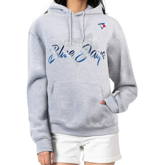 Women's G-III 4Her by Carl Banks Heather Gray Toronto Blue Jays Shadow Logo Graphic Pullover Hoodie