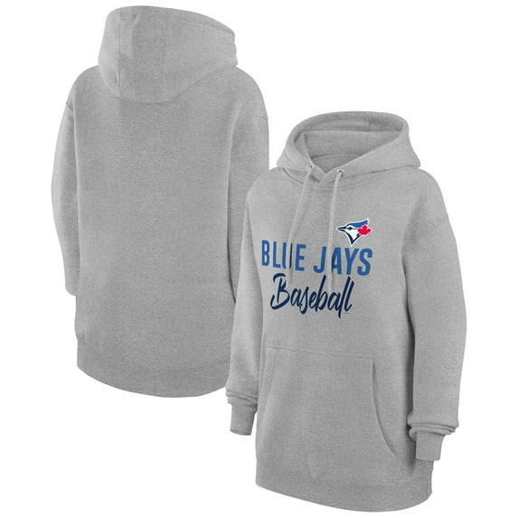 Women's G-III 4Her by Carl Banks Heather Gray Toronto Blue Jays Team Fleece Pullover Hoodie