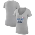 thumbnail image 1 of Women's G-III 4Her by Carl Banks  Heather Gray Toronto Blue Jays Team Graphic V-Neck Fitted T-Shirt, 1 of 3