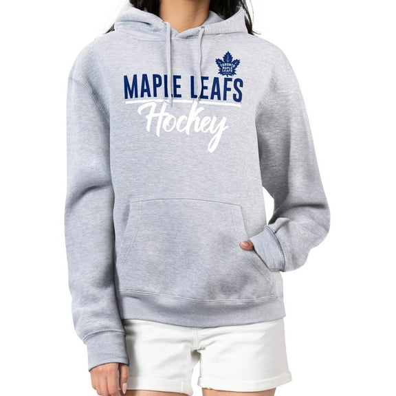Women's G-III 4Her by Carl Banks Heather Gray Toronto Maple Leafs Team Sport Tri-Blend Fleece Hoodie