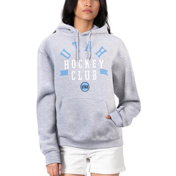 Women's G-III 4Her by Carl Banks Heather Gray Utah Hockey Club City Graphic Pullover Hoodie