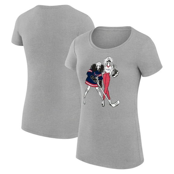 Women's G-III 4Her by Carl Banks Heather Gray Washington Capitals Super-Slim Fit Lightweight Hockey Girls T-Shirt