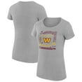 thumbnail image 1 of Women's G-III 4Her by Carl Banks  Heather Gray Washington Commanders Super-Slim Fit Lightweight Collage Team T-Shirt, 1 of 3