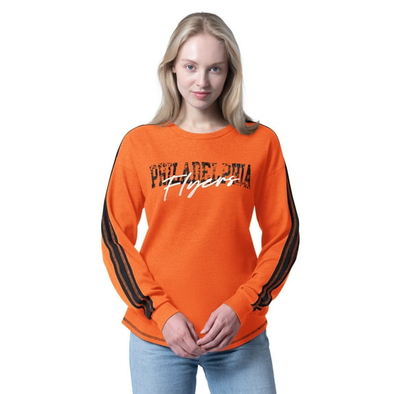 Women's G-III 4Her by Carl Banks  Orange Philadelphia Flyers Advantage Thermal Long-Sleeve Tri-Blend T-Shirt