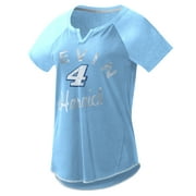 Women's G-III 4Her by Carl Banks Light Blue Kevin Harvick Grand Slam Tri-Blend Notch V-Neck T-Shirt