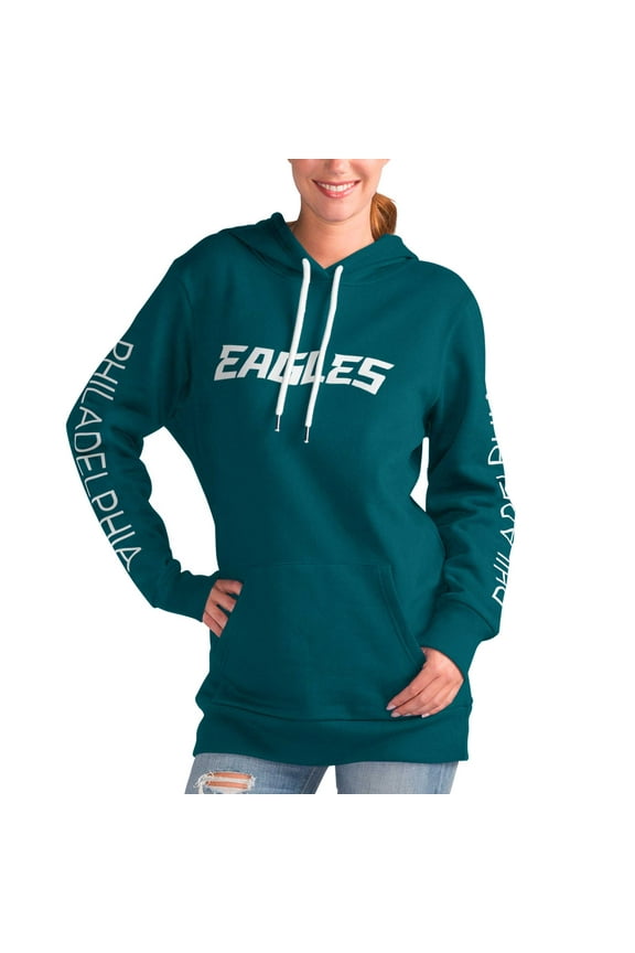 Women's G-III 4Her by Carl Banks Midnight Green Philadelphia Eagles Extra Inning Pullover Hoodie