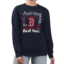 Women's G-III 4Her by Carl Banks Navy Boston Red Sox Collage Team Graphic Fleece Pullover Hoodie