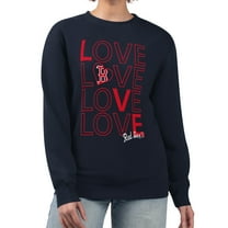 Women's G-III 4Her by Carl Banks Navy Boston Red Sox Love Team Logo Fleece Pullover Sweatshirt