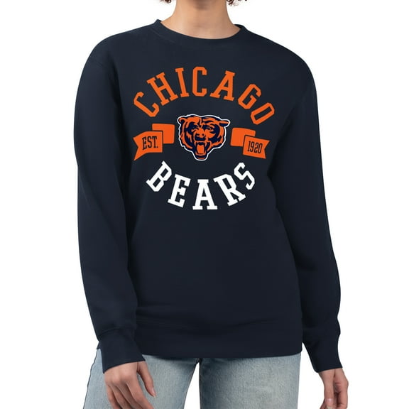 Women's G-III 4Her by Carl Banks  Navy Chicago Bears Large Team Graphic Fleece Pullover Sweatshirt