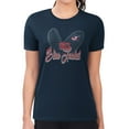 thumbnail image 1 of Women's G-III 4Her by Carl Banks  Navy Columbus Blue Jackets Super-Slim Fit Lightweight Animal Print Heart T-Shirt, 1 of 2