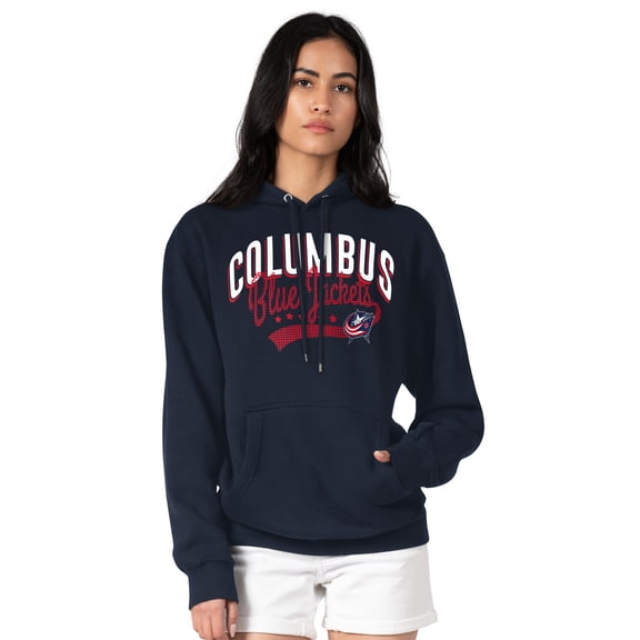 Women's G-III 4Her by Carl Banks Navy Columbus Blue Jackets Filigree Logo Pullover Hoodie