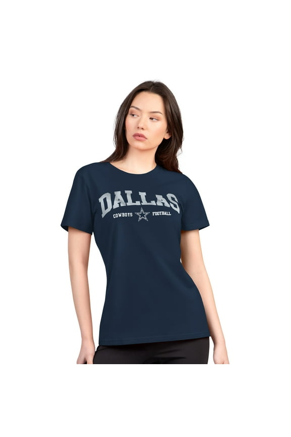 Women's G-III 4Her by Carl Banks  Navy Dallas Cowboys Super-Slim Lightweight Winning Crew T-Shirt