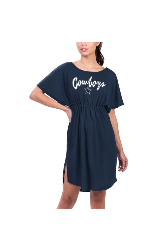 Women's G-III 4Her by Carl Banks Navy Dallas Cowboys Versus Swim Cover-Up