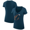 thumbnail image 1 of Women's G-III 4Her by Carl Banks  Navy Denver Broncos Super-Slim Fit Lightweight Subtle Football V-Neck T-Shirt, 1 of 3