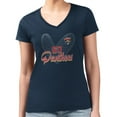 thumbnail image 1 of Women's G-III 4Her by Carl Banks  Navy Florida Panthers Super-Slim Fit Lightweight Animal Print Heart V-Neck T-Shirt, 1 of 2