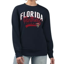 Women's G-III 4Her by Carl Banks Navy Florida Panthers Filigree Team Graphic Fleece Pullover Sweatshirt