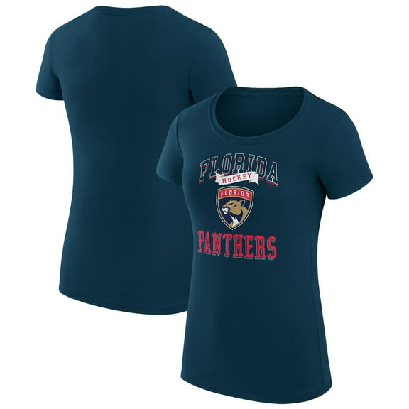 Women's G-III 4Her by Carl Banks Navy Florida Panthers Super-Slim Fit Lightweight Team Logo Graphic T-Shirt