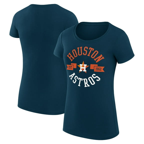 Women's G-III 4Her by Carl Banks Navy Houston Astros Super-Slim Fit Lightweight City Graphic T-Shirt