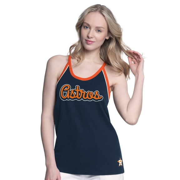 Women's G-III 4Her by Carl Banks Navy Houston Astros Curveball Racerback Tank Top