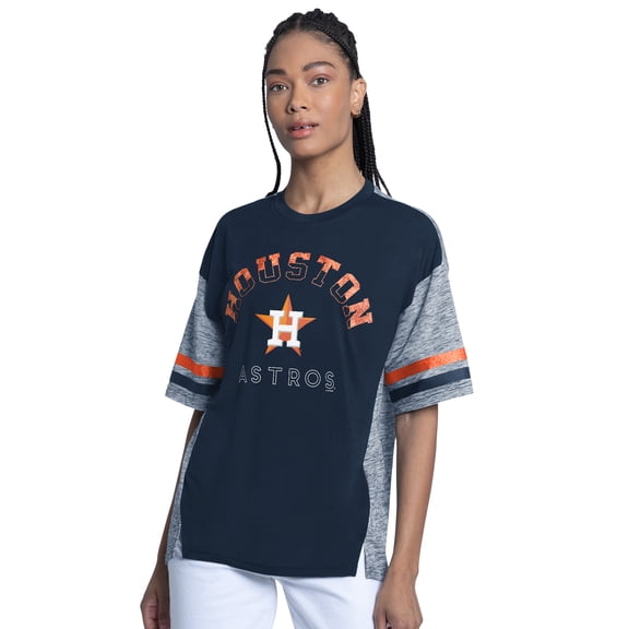 Women's G-III 4Her by Carl Banks Navy Houston Astros Off-Season Oversized Top