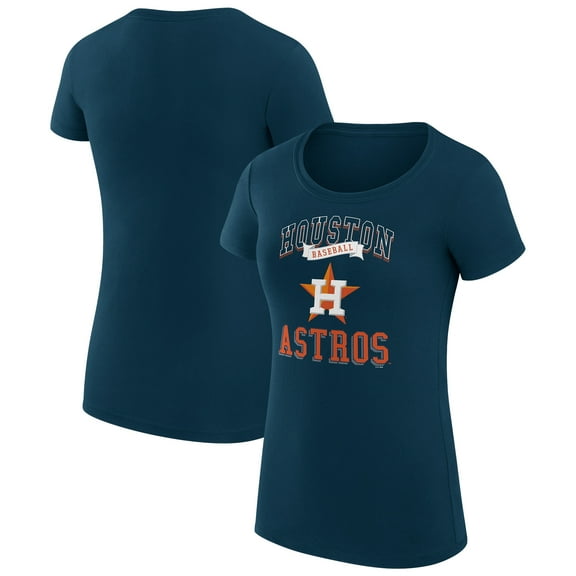 Women's G-III 4Her by Carl Banks Navy Houston Astros Team Logo Graphic Fitted T-Shirt