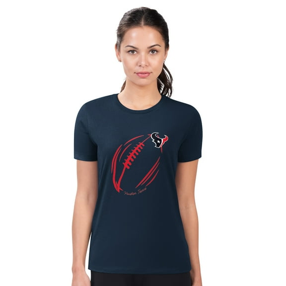 Women's G-III 4Her by Carl Banks  Navy Houston Texans Super-Slim Fit Lightweight Subtle Football T-Shirt