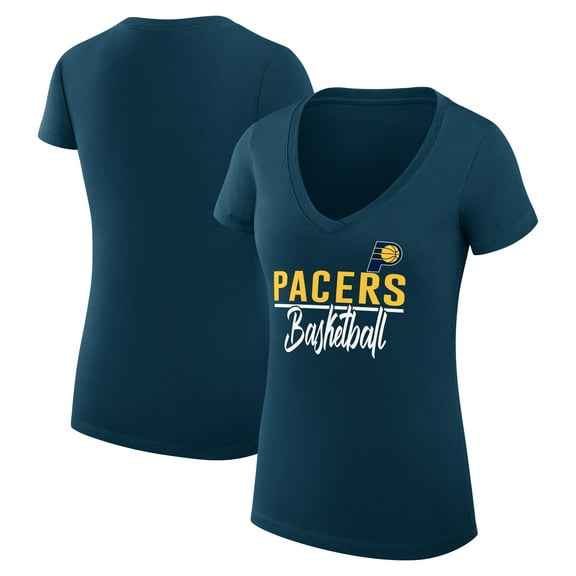 Women's G-III 4Her by Carl Banks  Navy Indiana Pacers Super-Slim Fit Lightweight Team Sport V-Neck T-Shirt