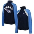 thumbnail image 1 of Women's G-III 4Her by Carl Banks Navy/Light Blue Tennessee Titans Confetti Raglan Full-Zip Track Jacket, 1 of 4