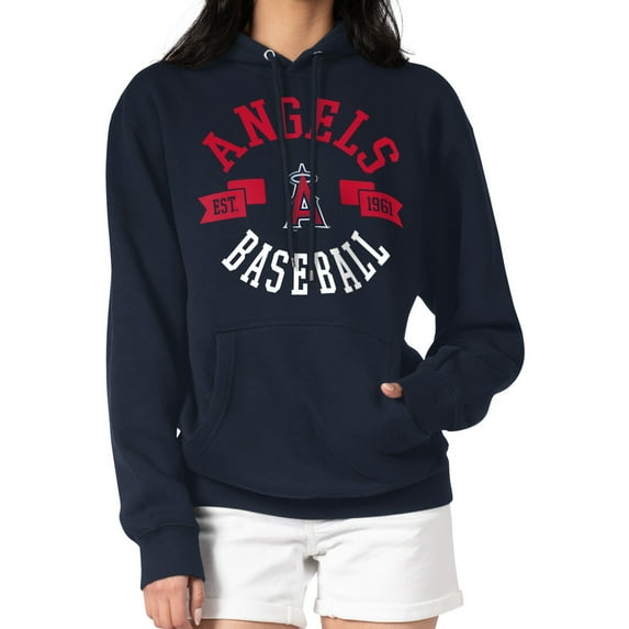 Women's G-III 4Her by Carl Banks Navy Los Angeles Angels City Graphic Pullover Hoodie