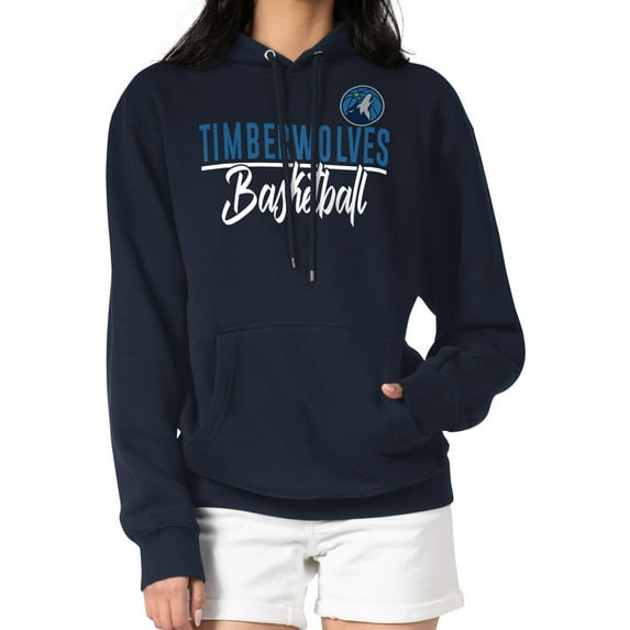 Women's G-III 4Her by Carl Banks Navy Minnesota Timberwolves Graphics Fleece Pullover Hoodie
