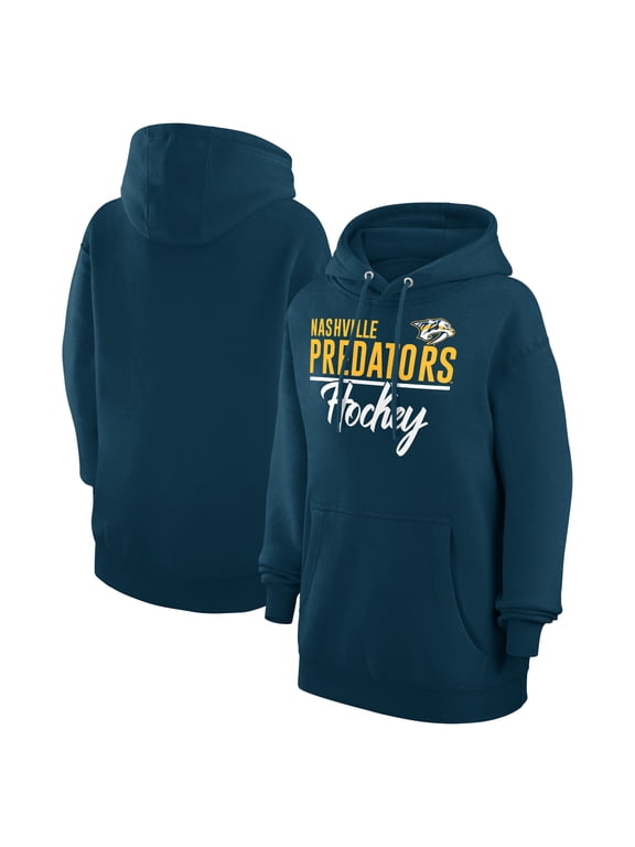 Women's G-III 4Her by Carl Banks Navy Nashville Predators Team Fleece Pullover Hoodie