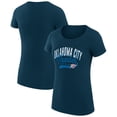 thumbnail image 1 of Women's G-III 4Her by Carl Banks  Navy Oklahoma City Thunder Filigree Logo Fitted T-Shirt, 1 of 3