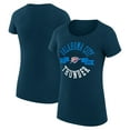 thumbnail image 1 of Women's G-III 4Her by Carl Banks Navy Oklahoma City Thunder Super-Slim Fit Lightweight Large City Logo T-Shirt, 1 of 3