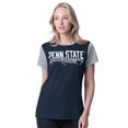 thumbnail image 1 of Women's G-III 4Her by Carl Banks Navy Penn State Nittany Lions Racer Crewneck Ringer T-Shirt, 1 of 2