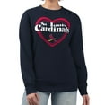 thumbnail image 1 of Women's G-III 4Her by Carl Banks Navy St. Louis Cardinals Double Heart Fleece Pullover Sweatshirt, 1 of 2