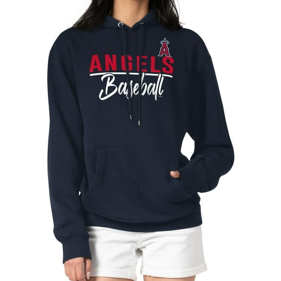 Women's G-III 4Her by Carl Banks  Navy Los Angeles Angels Team Fleece Pullover Hoodie